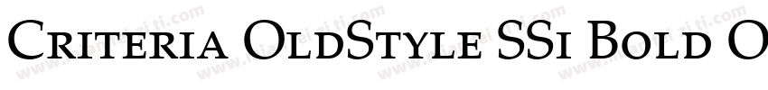 Criteria OldStyle SSi Bold Old Style Figures字体转换